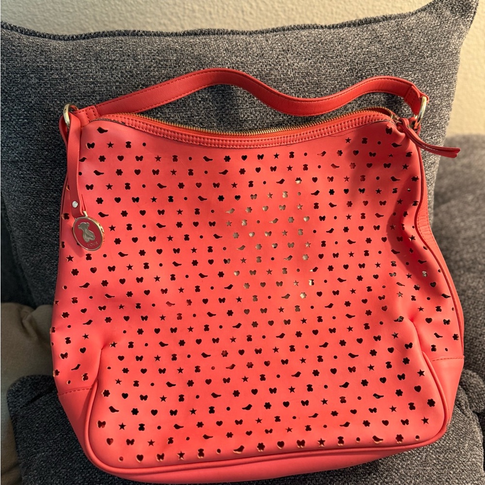 Tous Pink Perforated Shoulder Bag - Picture 3 of 8
